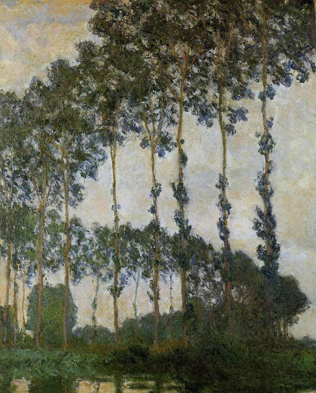 Poplars on the Banks of the River Epte, Overcast Weather Claude Monet W1291 MOA Museum of Art, Atami